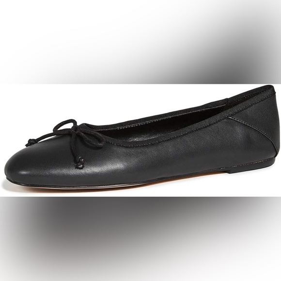 Villa Rouge Forest Black Bow Ballet Flats Leather - Picture 1 of 5